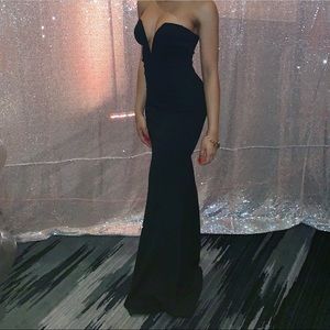 Black strapless dress